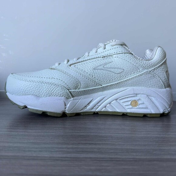 Brooks Women's Addiction Walker Lace-Up Shoes White Leather Size 6 Wide 2E $132 - Picture 8 of 12